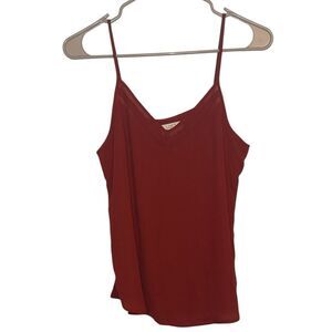 Women’s petites loft outlet burnt orange sleeveless cami mesh neckline small